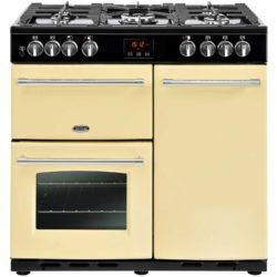 Belling Farmhouse 90DFT 90cm Dual Fuel Range Cooker in Cream 444444123